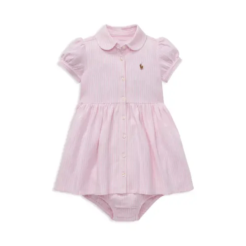 Girls' Striped Oxford Dress & Bloomers Set - Baby