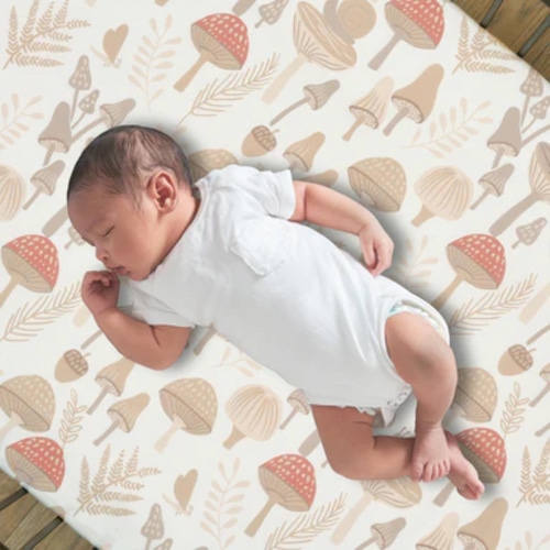 Mushroom Meadow Organic Cotton Crib Sheet