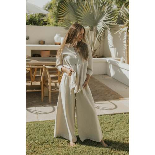 Aspen Pant in Natural | Wide Leg Linen Pants