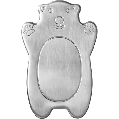 Outset Stainless Steel Polar Bear Ice Packs, Set of 2 Reusable Travel Coolers, 4.25” x 2.75" x 0.5"