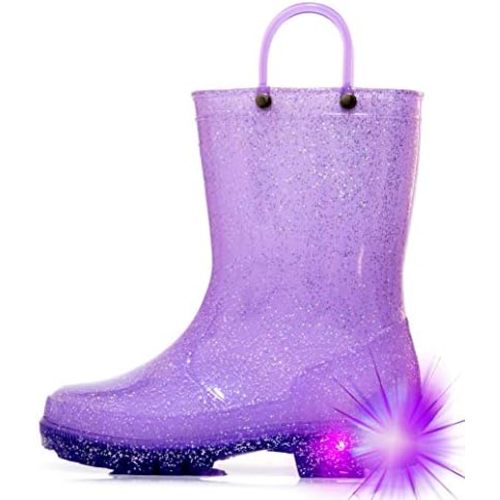 HugRain Light Up Rain Boots for Little Kids