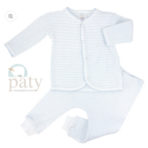 Paty Knit Long Sleeve Two-Piece Legging Set in Pinstripe - PatyInc