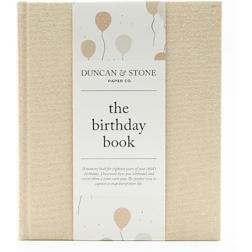 Duncan & Stone Hardcover Birthday Book & Baby Memory Album, 72 Pages