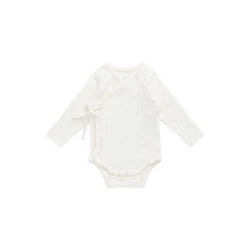 Organic Cotton Marina Bodysuit - Sweet Heart Pointelle Parchment – Jamie Kay USA