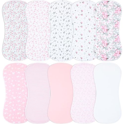 10-Pack Burp Cloths for Baby Boys and Girls - Organic Baby Burp Cloth,Baby Washcloths, Burp Rags, Large Neutral Burp Clothes for Newborn