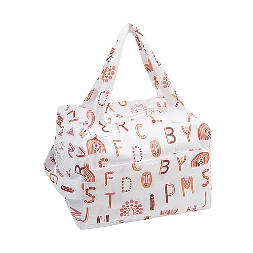 Diaper Wet Dry Bag Small Diaper Tote Bag Nappy Organizer Pod Water-resistant Diaper Pod for Baby,Gym Bag,Travel Bag (Letter)