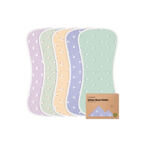 Organic Cotton Baby Burp Cloths (5 Pack) - Lunaris