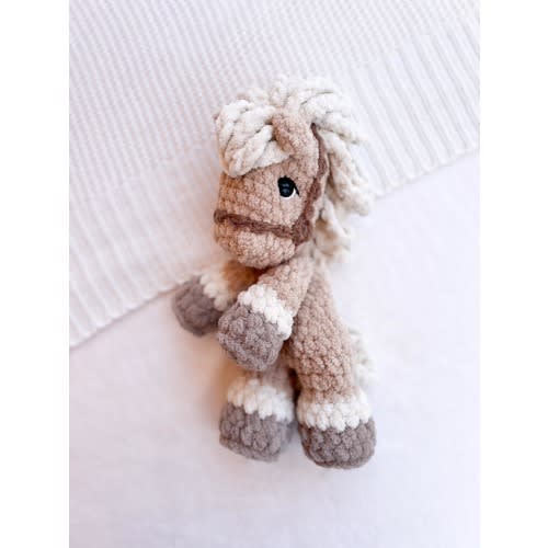 Crochet Palomino Horse Lovey: Handmade Snuggler Toy