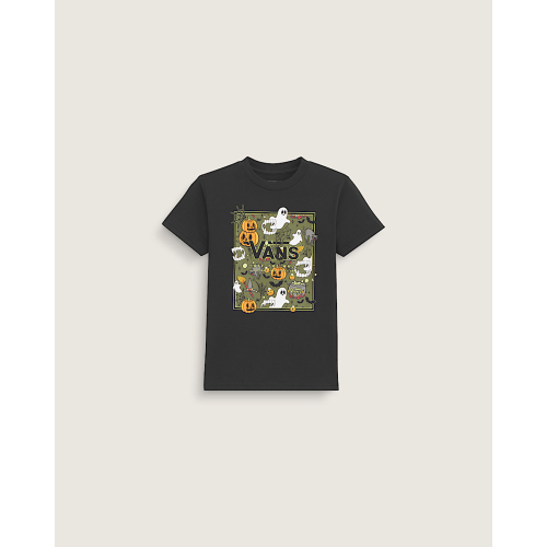 Little Kids Spooky Crew Boxed T-Shirt in Glow-in-the-Dark / Black | Vans