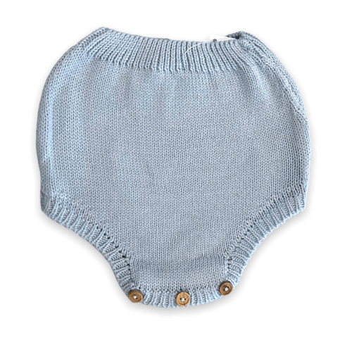 Light Blue Wood Button Diaper Cover