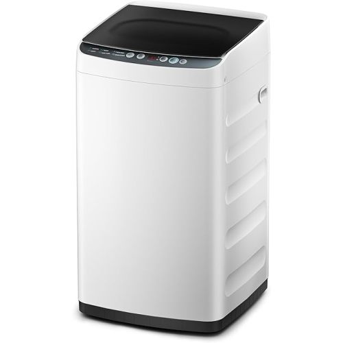 Midea Portable Washing Machine, 0.9 cu. ft with 6 Cycles, Drum Clean, Quick, Stainless Steel Tub, Transparent Lid, LED Display Washing Machine, White