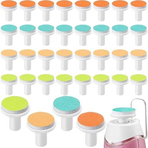36 Pieces Baby Nail File Pads Baby Nail Grinding Heads Replacement Pads for Standard Electric Kid fingernail Trimmer Suits to Newborn Infant, 4 Colors