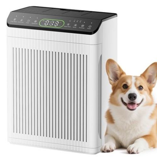 ET066 Air Purifier for Home Large Rooms up to 2200 Sq. Ft. with H13 HEPA Filter, Pet Mode, Air Quality Monitor & Aromatherapy - White