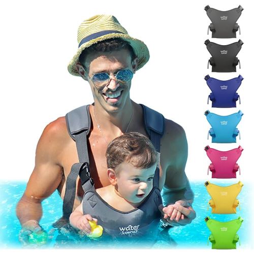 WaterLand Baby Carrier - Innovative Carrier You Can Use Both in Water & Land - Waterproof Infant Chest Holder with Adjustable Straps, Lightweight Toddler Harness for Pool & Beach (Grey)
