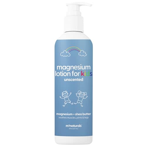Magnesium Lotion for Kids & Babies with Sensitive Skin | Unscented Formula Soothes Tired Legs, Supports Restful Night’s Sleep, Moisturizes & Hydrates Skin, 8 fl oz (237 mL) by M3