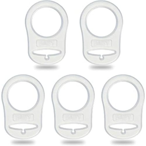 5 Pack Clean Pacifier Clip Silicone Adapter Holder Rings