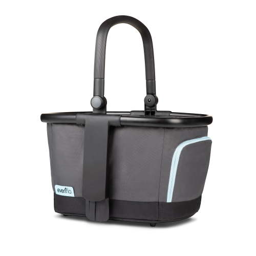 Evenflo Pivot Xpand Portable Reusable Stroller Market Storage Basket, Gray Sky