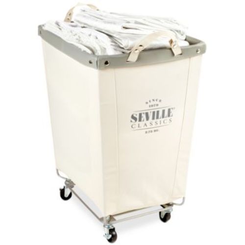 Commercial Grade Heavy-Duty Extra-Large Canvas Wheeled Laundry Hamper