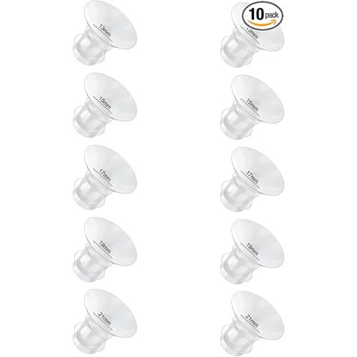 Flange Inserts 13/15/17/19/21mm 10PC Compatible with Momcozy S12 pro/S9 pro/S9/S10/S12/Medela/TSRETE/Spectra/Bellababy etc 24mm Wearable Breast Pump, Reduce 24mm Tunnel Down to Correct Size