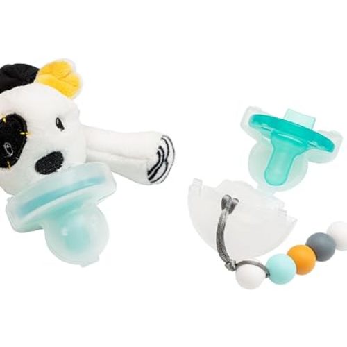 The Keepsie Pacifier Cover – Protective Pacifier Case – Works with Pacifier Clips & Plush Pacifiers – Made in USA, BPA-Free - White 2 Pack