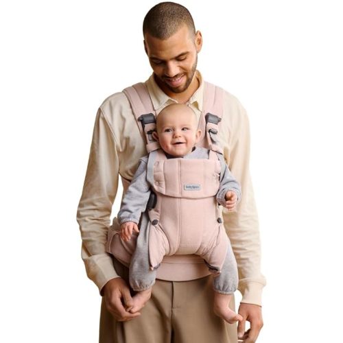 BabyBjörn Baby Carrier Harmony, Light Pink, Woven Mélange | 3-in-1 Ergonomic Baby Carrier; Newborn, Facing-in, Outward-Facing, and Back Carrying Positions Supported (7-40 lbs), Newborn to Toddler