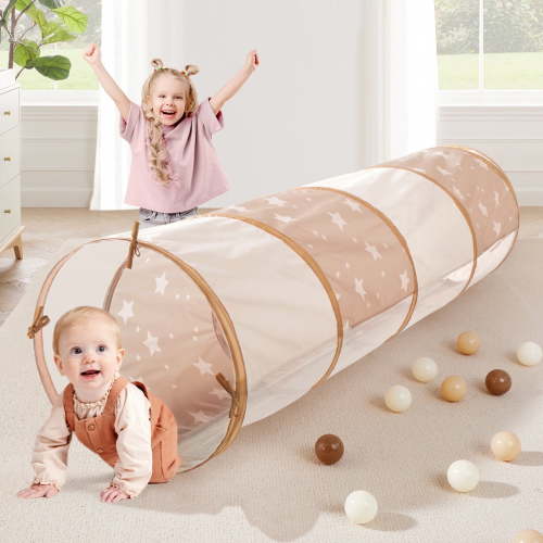 Tiny Land Tunnel Toys for Toddlers - 69" x 18" Baby Tunnel Crawl Indoor, Play Tunnel for Kids to Crawl Through, Pop Up Dog Tunnel, Baby Outdoor Toys