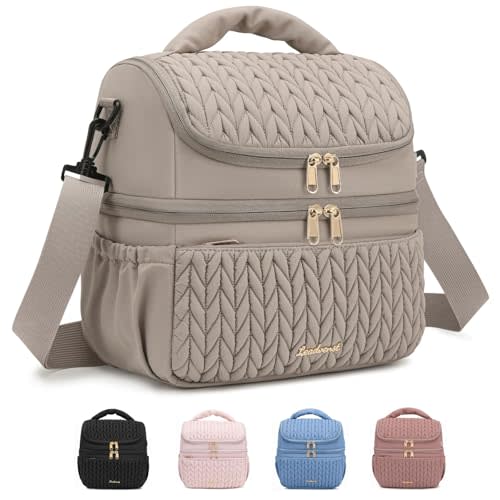 Breastmilk Cooler Bag - Large Capacity 12L & 10-Hour Insulated Bottle Cooler Bag with Detachable Divider for Tall Baby Bottles | Dual Deck Lunch Box for Women | Breast Pump Bags for Work