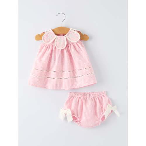 Pink Smocked Church Christ Bishop Christening Baby Girls Bloomer Set – Rylee Faith Designs