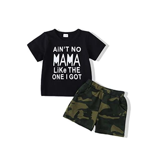 NZRVAWS Baby Boy Clothes Toddler Boy Outfit 2 3 4T 6 12 18 24 Months Spring Summer Letter Printed T Shirt Shorts Ripped Jean