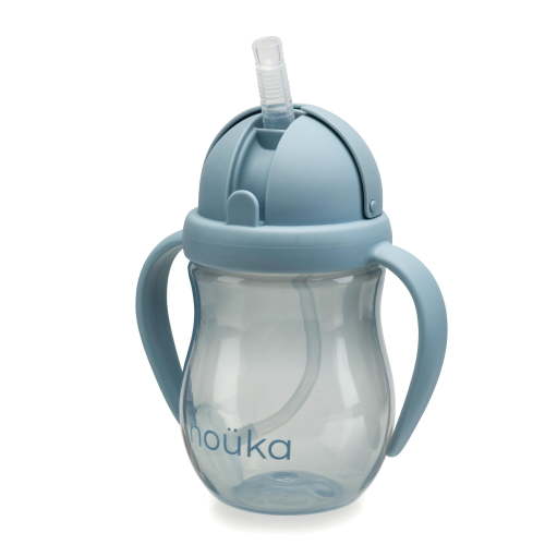 noüka Weighted Straw Cup with Click Top Lid | Leak Proof and Easy Grip | Removable Handles | Wave