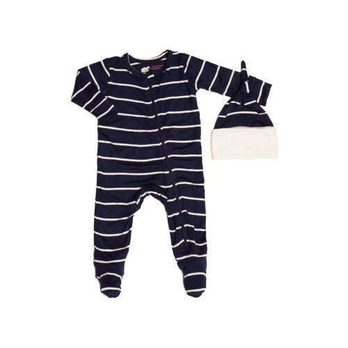 Jersey Long Sleeve Footie & Hat Set
