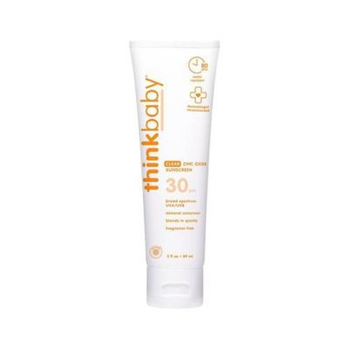 thinkbaby Clear Sunscreen for Sensitive Skin with Non-Nano Zinc Oxide, UVA/UVB Protection - Water Resistant - SPF 30 - 3 fl oz