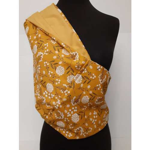 Mustard Floral Baby Sling: Reversible Cotton Baby Carrier