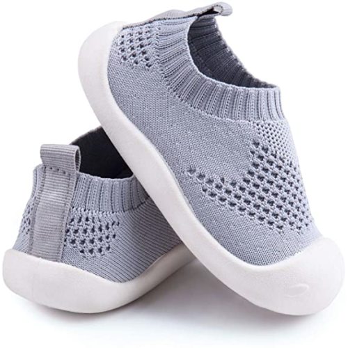 Baby First-Walking Shoes 1-4 Years Kid Shoes Trainers Toddler Infant Boys Girls Soft Sole Non Slip Cotton Canvas Mesh Breathable Lightweight TPR Material Slip-on Sneakers Outdoor