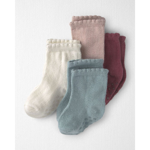 Baby Girl 4-Pack No-Slip Ankle Socks Made with Organic Cotton - Little Planet | Carter's