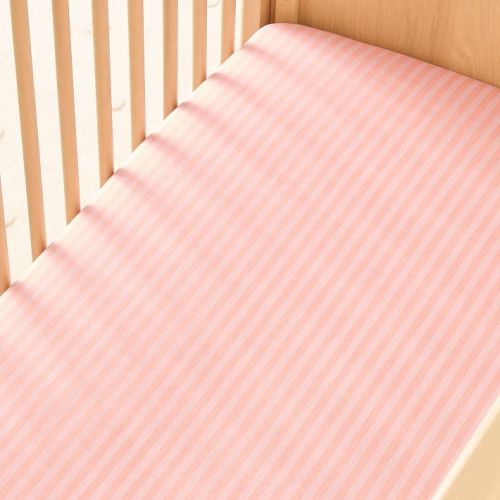 Pink Chicken Stripe Crib Fitted Sheet