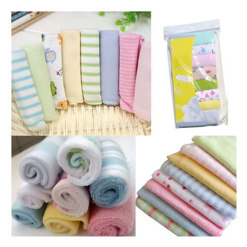 AUQ 8pcs/Pack Baby Newborn Face Washers Hand Towel Cotton Feeding Wipe Wash Cloth