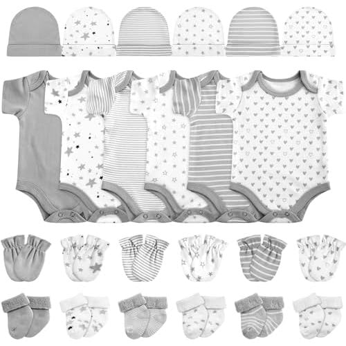 Zoooyawn 6 Set Preemie Layette Set Preemie Clothes Premature Baby Bodysuit Outfit for Nicu Baby Gift