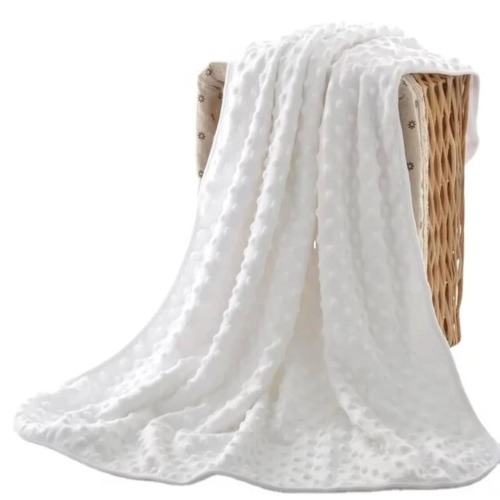 White Minky Baby Blanket, 100% polyester *In Stock & Ready to Ship!*