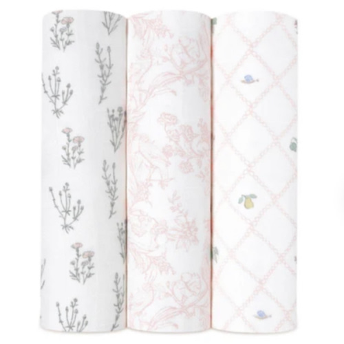 French Floral Silky Soft Swaddle 3 Pack | aden + anais
