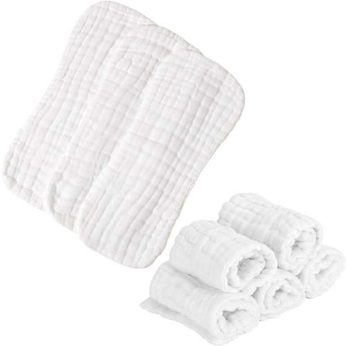 Bexikoy 9 Ply Thick Cotton Cloth Diapers, 10 Pcs Reusable Washable Diaper Inserts, Multi-Use Soft Burping Cloths for Newborns Infants Toddlers