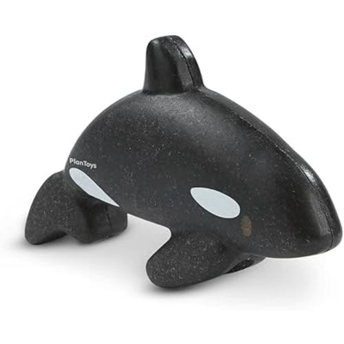 PlanToys® Wooden Orca Figurine | Montessori Inspired Toy for Imaginative and Creative Play | Eco Friendly Ocean Animal Figure for Bath and Water Play