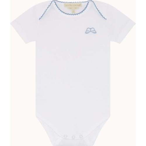 Set of 7 Angel Wing Picot Short Sleeve Onesies, Blue Fade - Marie-Chantal | Maisonette