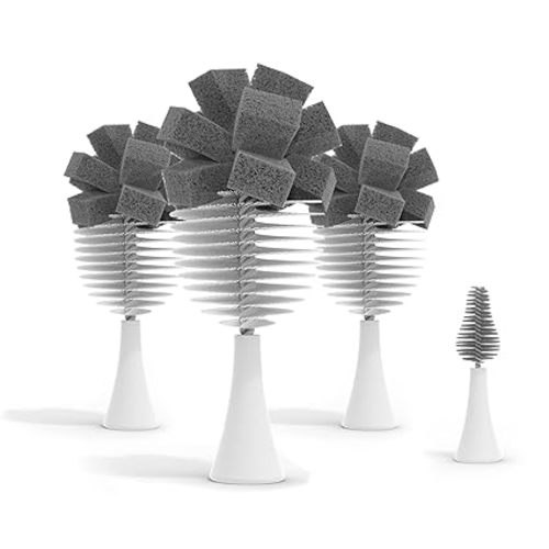 Nanobebe Electric Bottle Brush Cleaner – Baby Bottle Brush Electric Scrubber for Cleaning Brush for Baby Bottles - Rechargeable, Includes Replaceable Brush Head