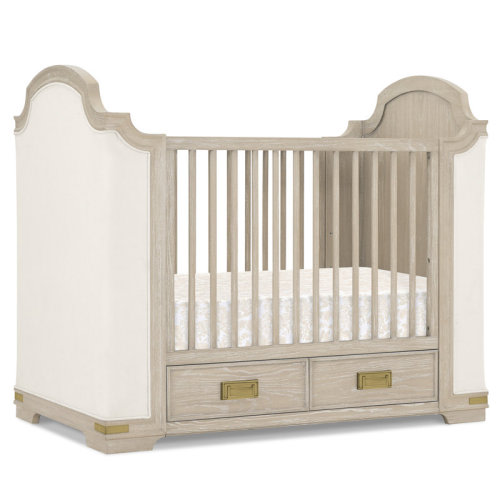 Bellini Paris 4-In-1 Convertible Crib With Underdrawer, Whitewash Ash With Lace | Perigold