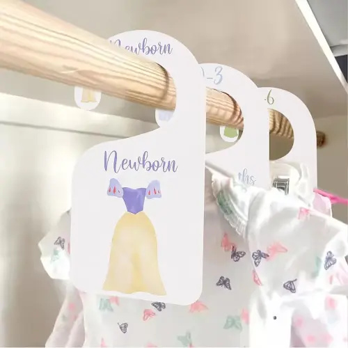 Princess Nursery Closet Dividers - Princess Baby Shower,Baby Girl Closet Organizer,Newborn to 24 Months for Home Nursery