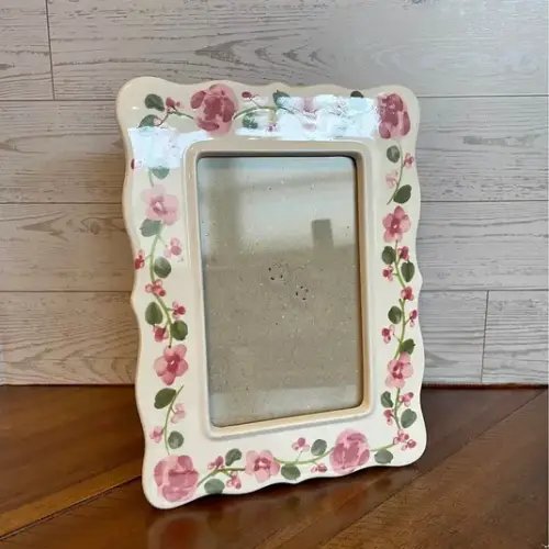 Ceramic Floral Photo Frame Pink Roses