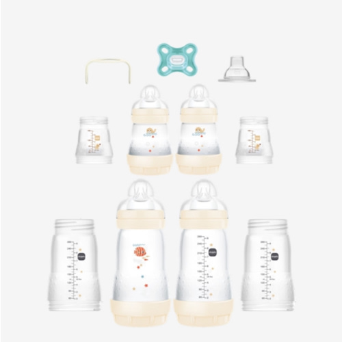 MAM Grow with Baby 15-Piece Gift Set, Newborn 0-4 Months, Anti-Colic Bottles and Silicone Nipples SkinSoft, Newborn Essentials Must Haves, Unisex