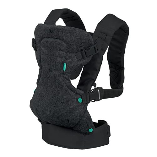 Infantino Flip 4-in-1 Carrier - Ergonomic, Convertible, face-in and face-Out, Front and Back Carry for Newborns and Older Babies 8-32 lbs - Black