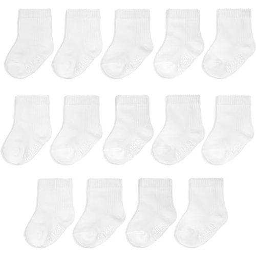 Fruit of the Loom Baby 14-Pack Grow & Fit Flex Zones Cotton Stretch Socks - Unisex, Girls, Boys
